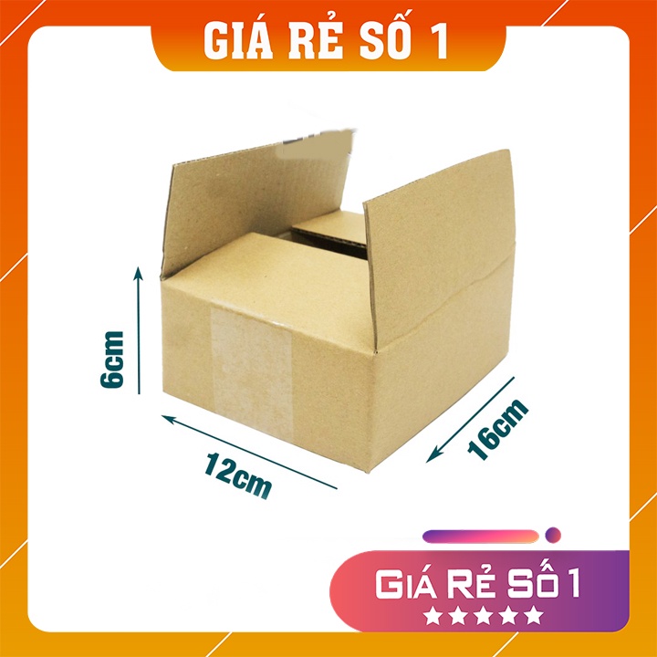 Hộp carton bao bì kích thước 16x12x6, thùng giấy cod gói hàng, bìa cứng đóng hàng nắp đậy giá rẻ