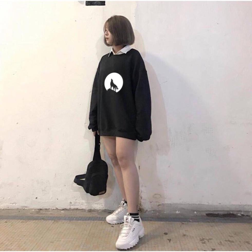 Áo Sweater Sói Mặt Trăng Phản Quang, Aó Nỉ Dài Tay Nam Nữ Cá Tính - AS20 | BigBuy360 - bigbuy360.vn