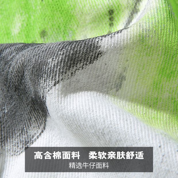 Áo Khoác Denim Dáng Rộng In Họa Tiết Graffiti Phong Cách Hàn Quốc Cho Nam Giới