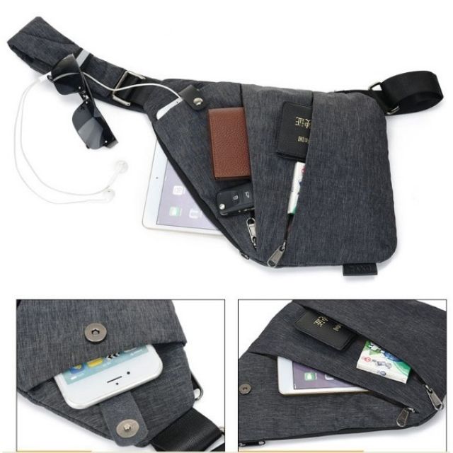 Hình thật! Túi đeo chéo chống trộm chiếc lá đa năng siêu nhẹ siêu bền đẹp nam nữ - Túi chéo chống trộm tuicheo 016 | BigBuy360 - bigbuy360.vn