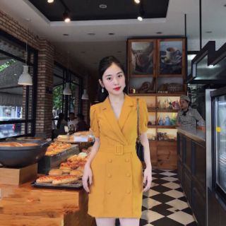 Đầm cổ vest