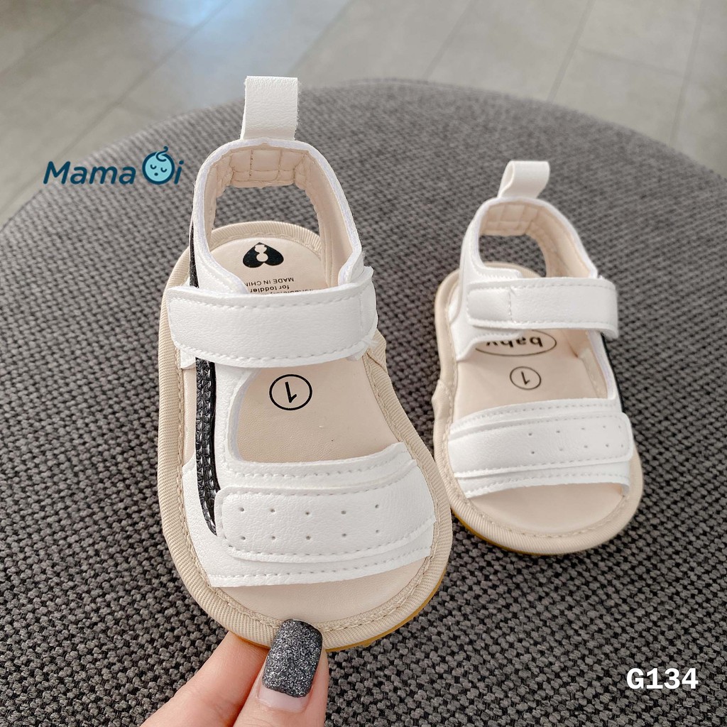 Giày tập đi cho bé dép sandal màu trắng đế nhựa chống trượt0 của Mama Ơi - Thời trang cho bé