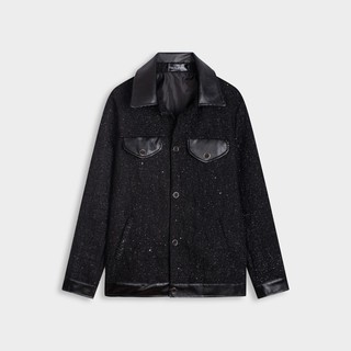 Áo khoác dạ , jacket nam màu đen chất liệu dạ cao cấp dày dặn DC