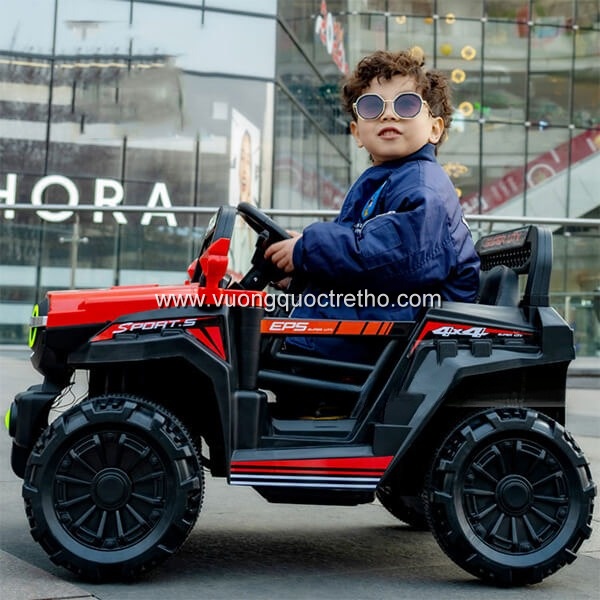 Xe Ô Tô Điện Trẻ Em UTV 2022 Kiểu Dáng Địa Hình Gầm Cao 4 Động Cơ SIêu Mạnh Acquy 7Ah Có Điều khiển Từ Xa