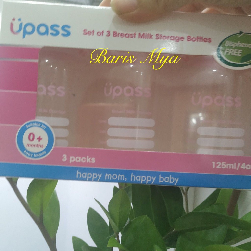 Bộ 3 bình trữ sữa 125ml UPASS (Thái Lan)