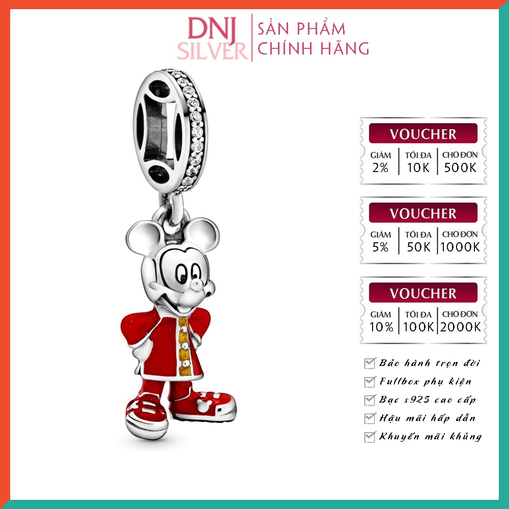 Charm bạc 925 cao cấp, hàng chuẩn bạc - Charm Disney Mickey Mouse thích hợp để mix vòng tay charm - DN171