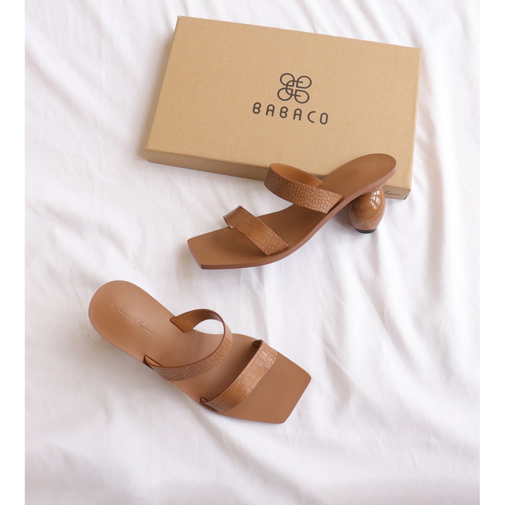 Giày Guốc Cao Gót Nữ bAimée &amp; bAmor Quai Ngang Mũi Vuông Đế Xoắn Tròn 6cm Dép Thời Trang Công Sở Đẹp Chính Hãng MS1643