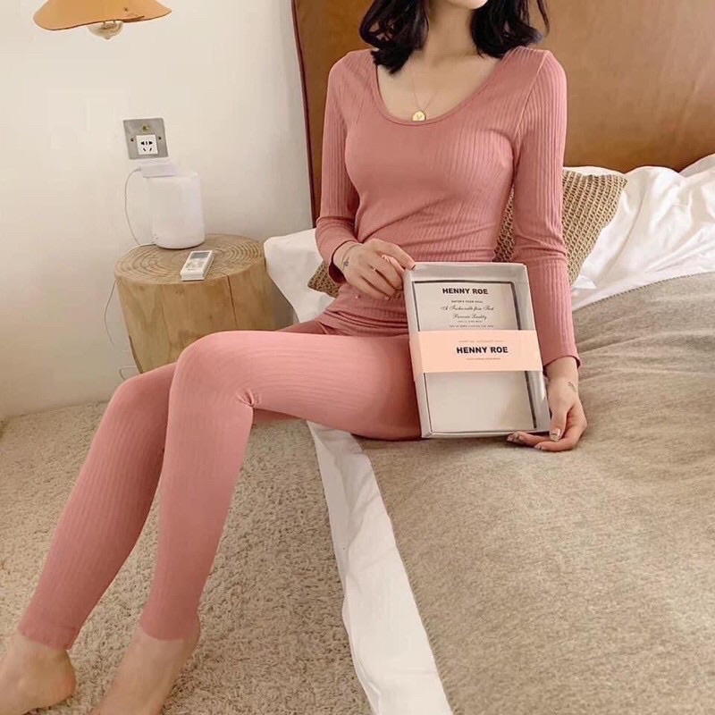 BỘ QUẦN ÁO GIỮ NHIỆT NỮ HENNY( free sz từ 40-63kg)