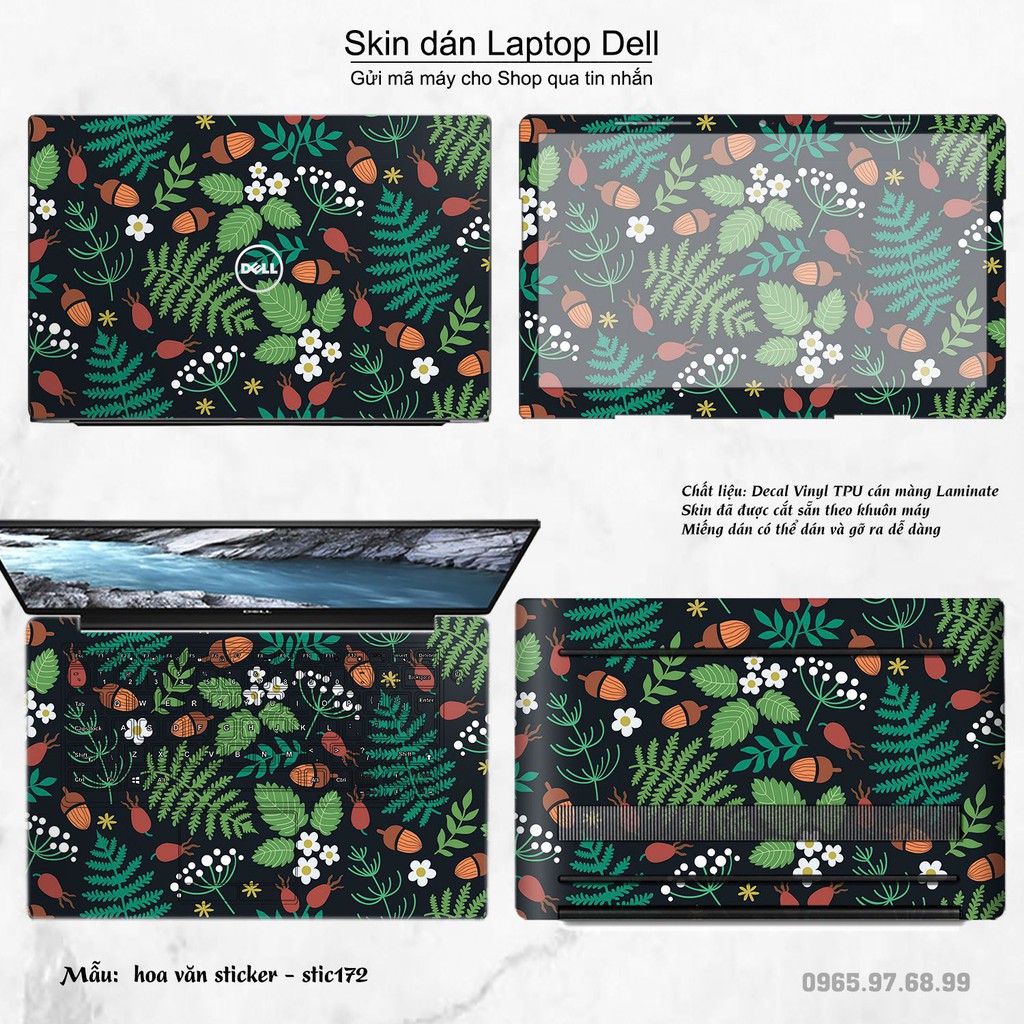Skin dán Laptop Dell in hình Hoa văn sticker _nhiều mẫu 28 (inbox mã máy cho Shop)