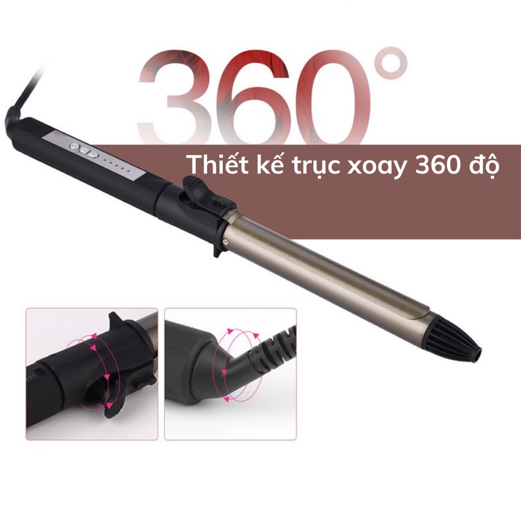 Máy Uốn Tóc Tự Xoay Gợn Sóng Hàn Quốc Cao Cấp, Máy Duỗi Tóc Làm Tóc Xoăn Uốn Lọn Chuyên Nghiệp