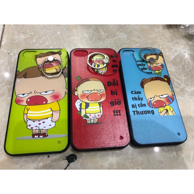 Ốp iphone5 in hình kute kèm nhẫn