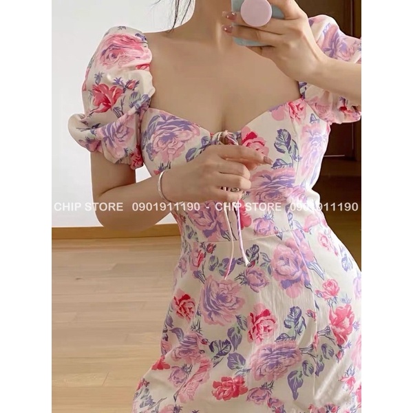 VÁY HOA NHÍ RÚT DÂY ZARA XUẤT DƯ XỊN MÀU PASTEL NHẸ NHÀNG