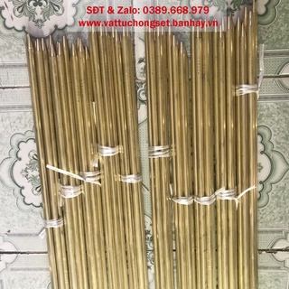Cọc tiếp địa bằng đồng vàng phi 16 và 14 dài 1m.