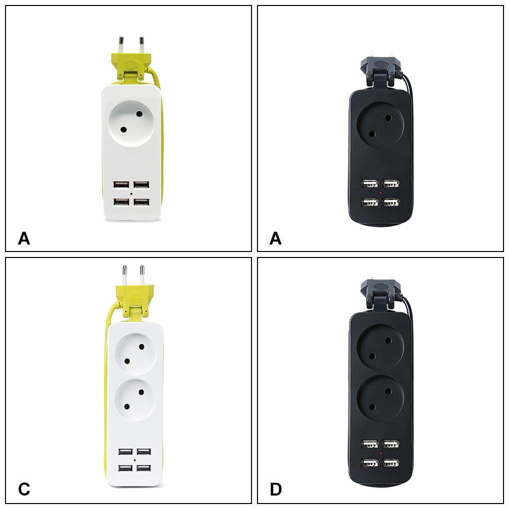 Phích Cắm Sạc Mở Rộng 4 Cổng USB 1200W AC 100-240V DC 5V Tiện Dụng Mang Theo Du Lịch