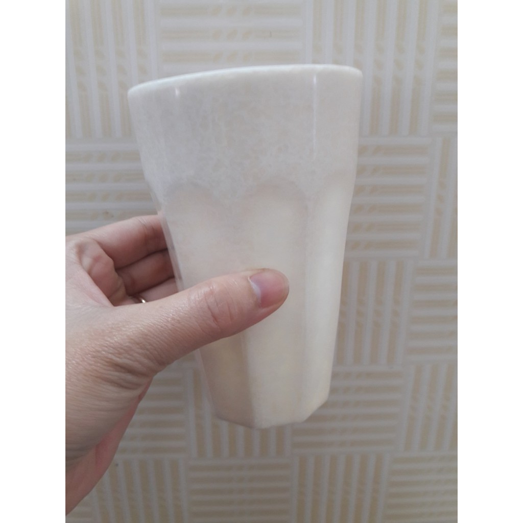 Ly nhựa Melamine vân đá kiểu sọc cao 13.3cm MS27