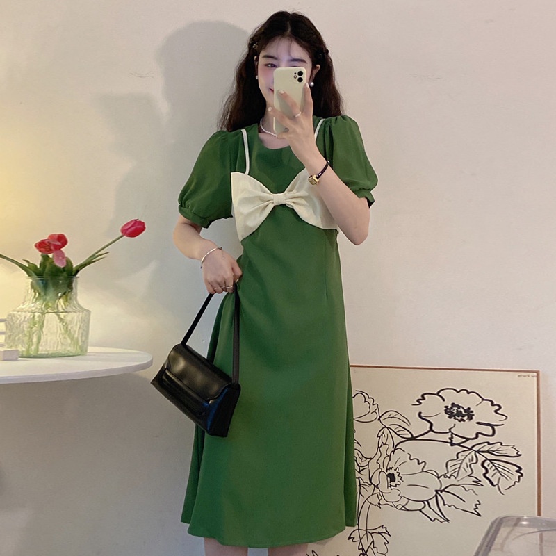 Đầm Tay Phồng Phong Cách Pháp Thời Trang Mùa Hè Xinh Xắn Cho Nữ