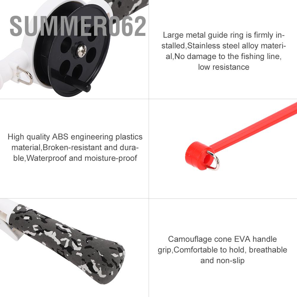 Summer062 34cm Durable Portable Integrated Outdoor Children Winter Ice Fishing Rod with Reel Accessories