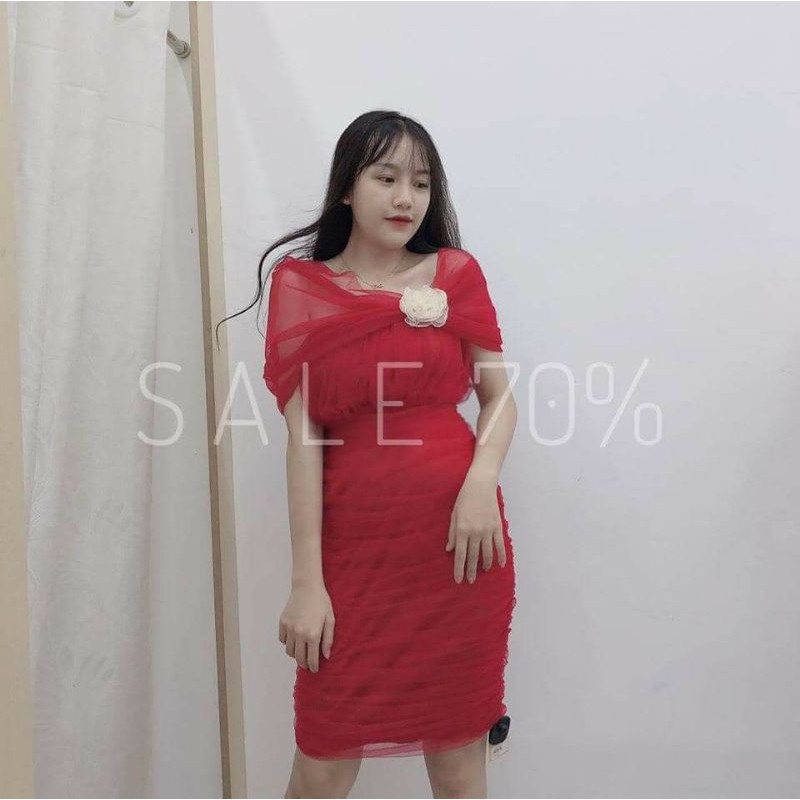 🚫ĐẦM THIẾT KẾ SALE ÔM BODY ĐỎ CHẤT VOAN LƯỚI REN❤