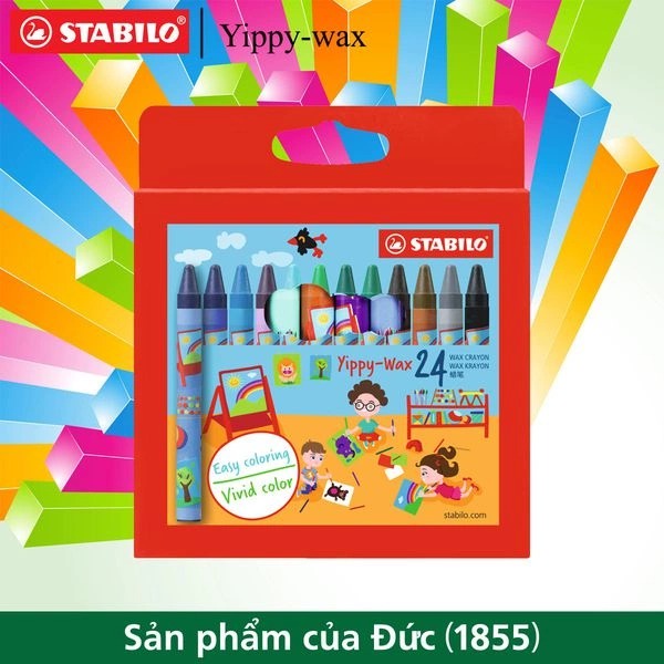 Hộp bút sáp STABILO Yippy-wax 24 màu (WX2824)