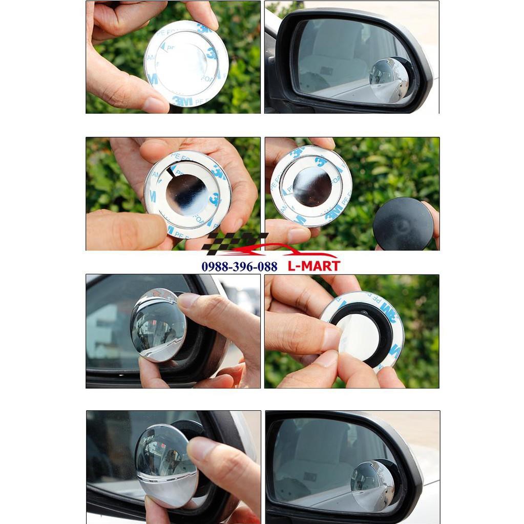 (LOẠI XỊN DÍNH 3M) Bộ 2 gương cầu lồi xoay 360 cao cấp cho ô tô - Sz633