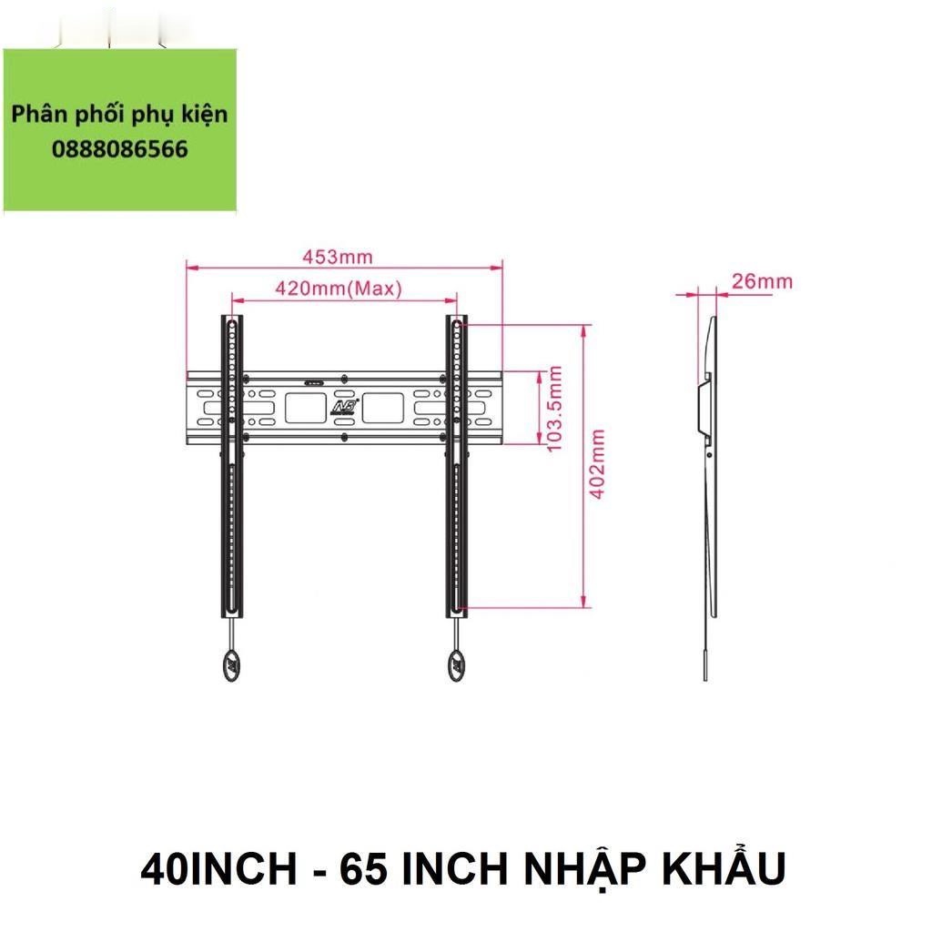 Giá treo tivi, kệ treo tivi, khung treo tivi thẳng tường dày đẹp cho mọi hãng tivi từ 14inch-65inch