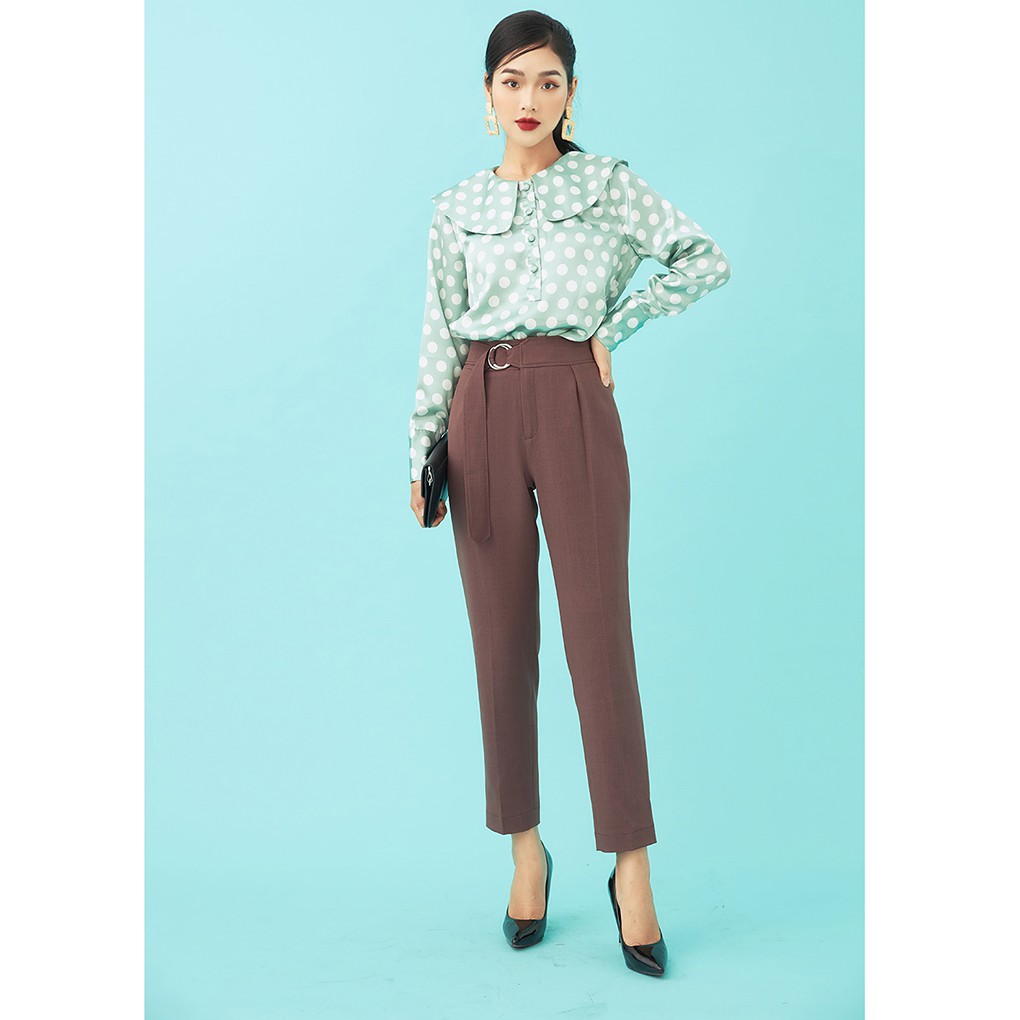 Quần âu nữ công sở 92WEAR 3 màu, thiết kế dây liền cạp QAA1266