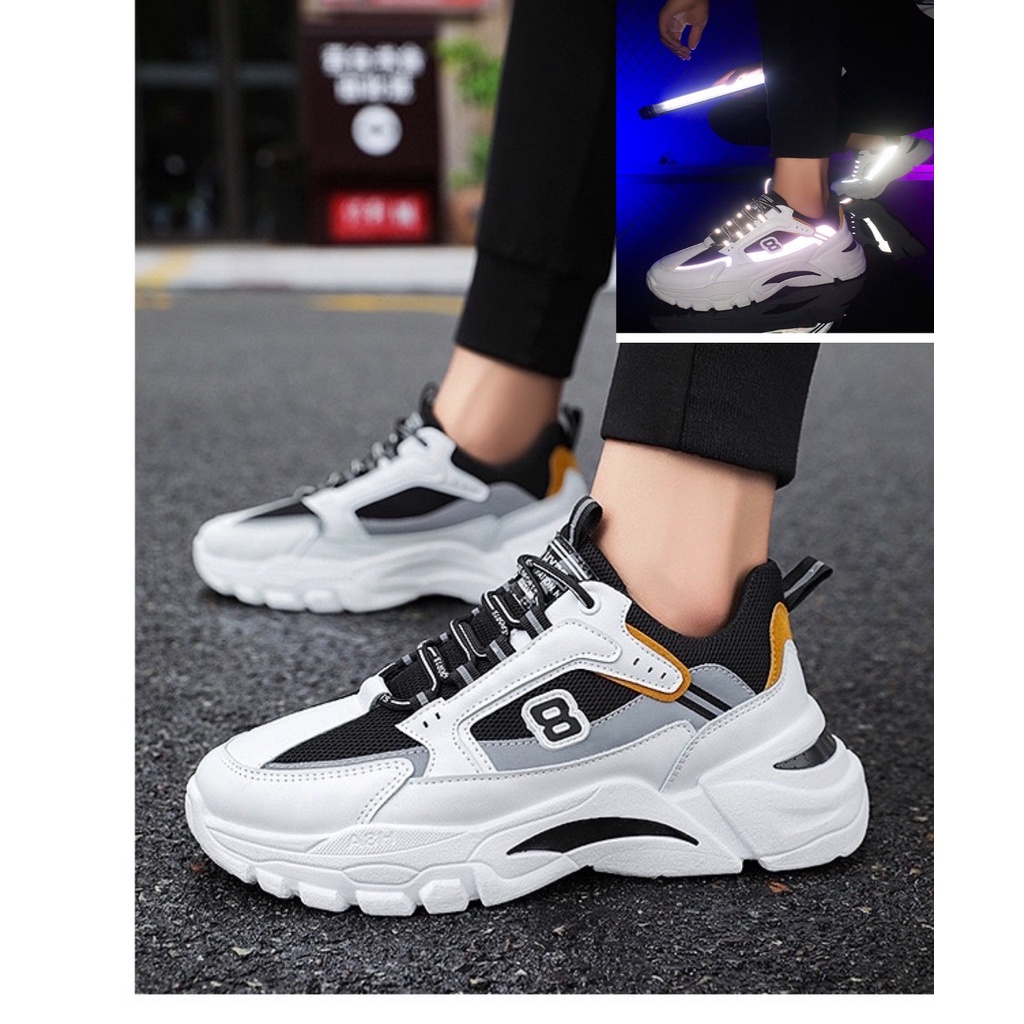 Giày thể thao nam chiều cao 5cm Phản Quang Số 8 cực chất - giày thể thao nam