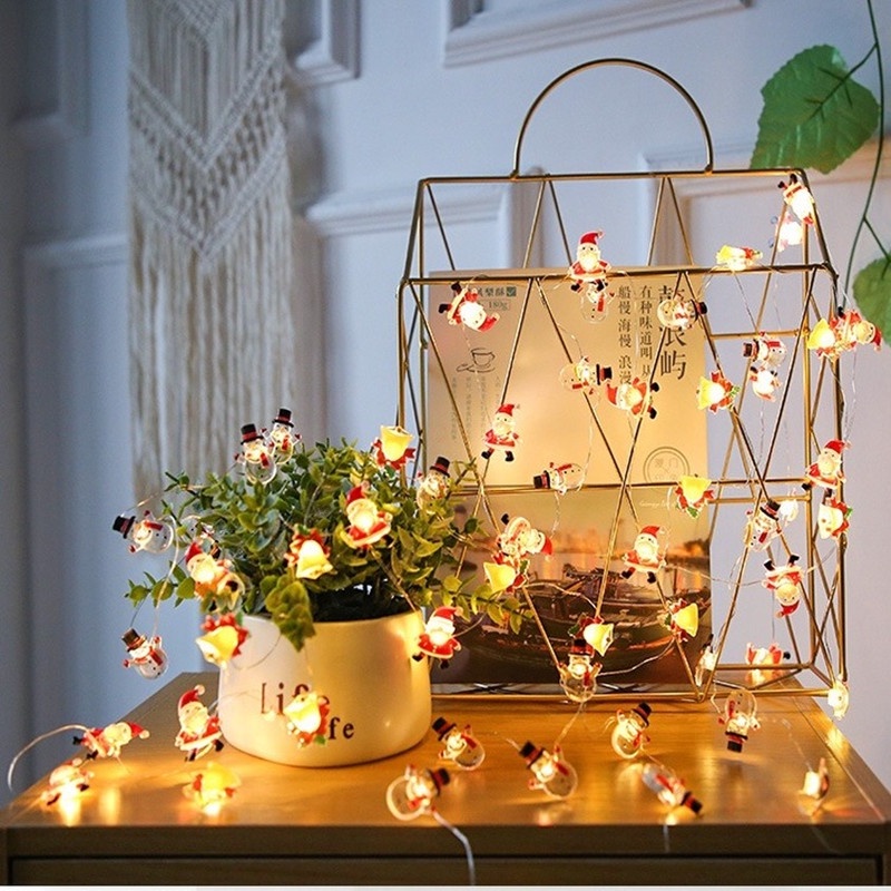 Dây Đèn LED 2M 20 Bóng Hình Hoa Tuyết Trang Trí Giáng Sinh Năm Mới