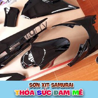 Combo Sơn Phun Xe Máy Samurai Màu Đen Bóng