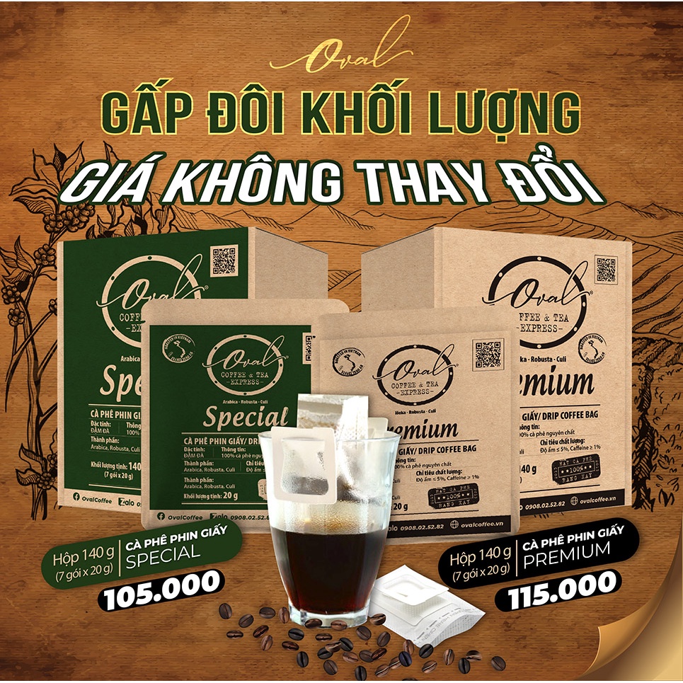 Cà Phê túi lọc - Cà Phê Drip - Oval Coffe