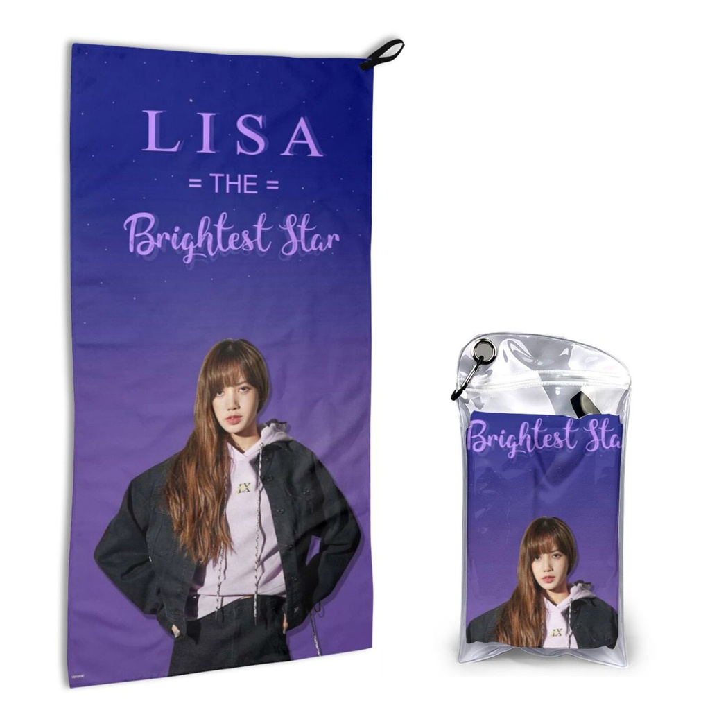 【In Stock】 Fans Favorite BlackPink LISA Towels Multifunctional Quick-drying Towels Fashion Printed Pattern Towels Unisex Style Comfortable Soft Absorbent Superfine Fiber Absorb Water and Sweat Towel For Sports Travel Daily Life