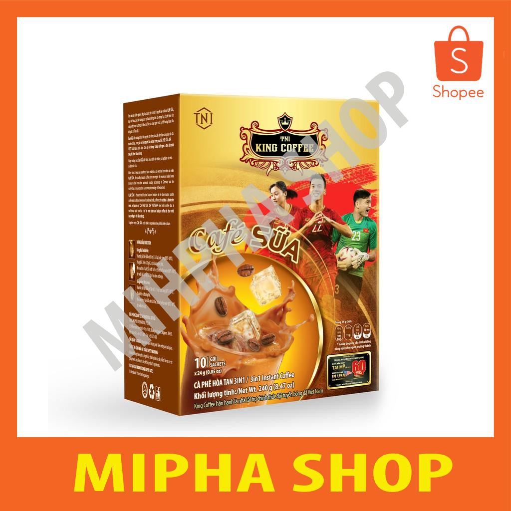 Cà Phê Sữa Hòa Tan 3 IN 1 KING COFFEE - Hộp (hoặc dây) 10 gói x 24g - logo bóng đá