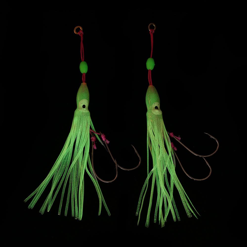 Bộ 2 Mồi Câu Hình Bạch Tuộc Giả Câu Cá Nước Mặn 6cm / 10cm / 12cm