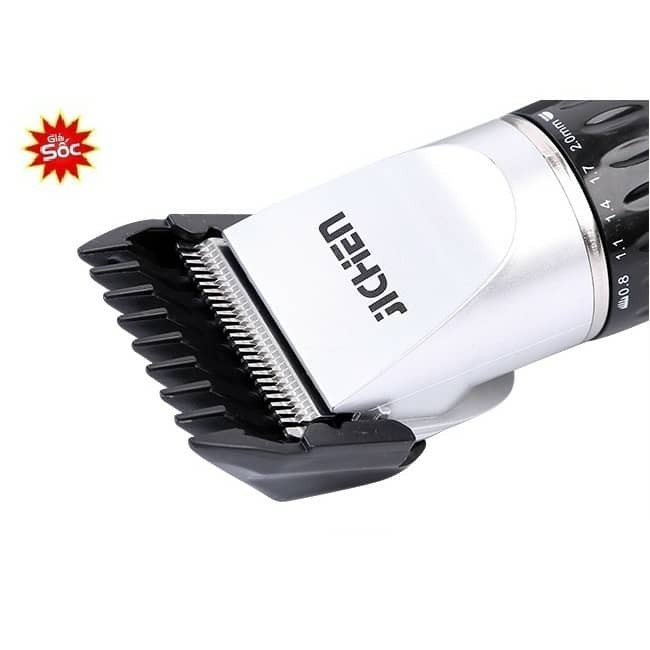 Bộ Tông Đơ Cắt Tóc Jichen Tặng Kèm 2 Kéo Cắt Kéo Tỉa +1 Dụng Cụ Lấy Ráy Tai Có Đèn