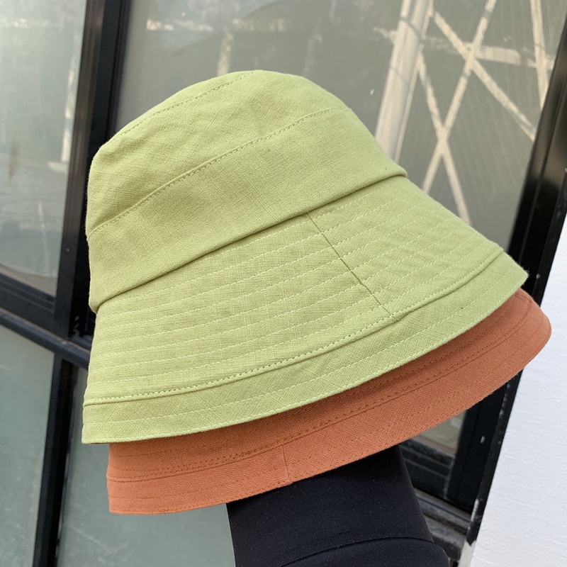 Nón Bucket Vành Rộng Bằng Cotton Lanh Mỏng Thoáng Khí Phong Cách Nhật Bản