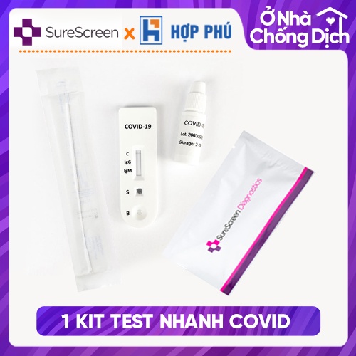 - 1 Bộ Kit Test nhanh Surescreen COVlD-19 Ag chính hãng được Bộ Y Tế cấp phép