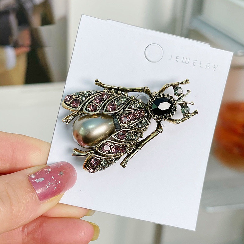 Ghim Cài Áo Hình Con Ong Đính Đá Nhân Tạo Thời Trang