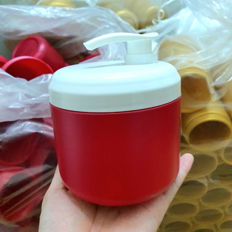 Hủ có vòi đựng kem body 500g, 1kg chiết kem, hủ đựng mỹ phẩm