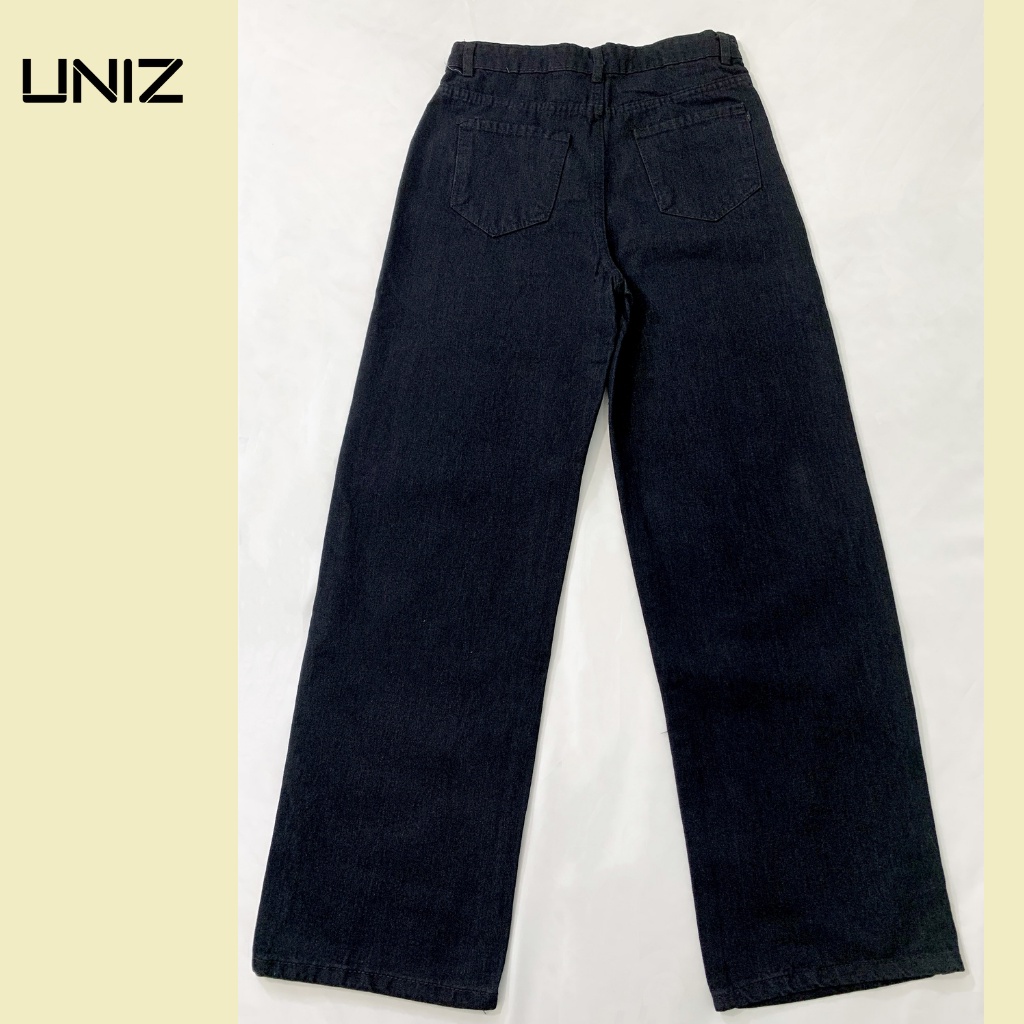 Quần Jean Suông móc cài ống rộng lưng cao UNIZ Jeanmoccai