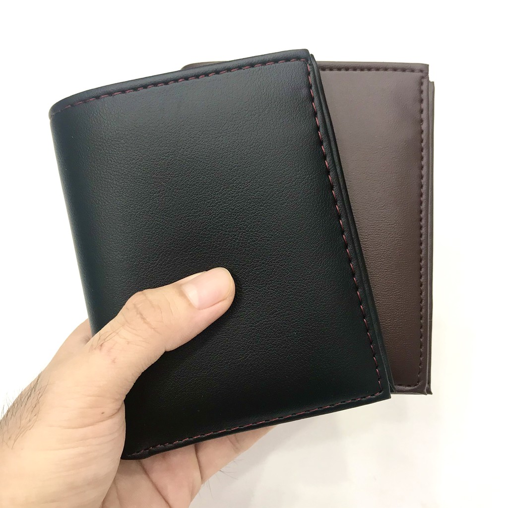 Ví nam ví đứng da đẹp cao cấp nhiều ngăn kiểu Hàn Quốc mẫu trơn có dây kéo nhiều ngăn mẫu trơn không logo V02