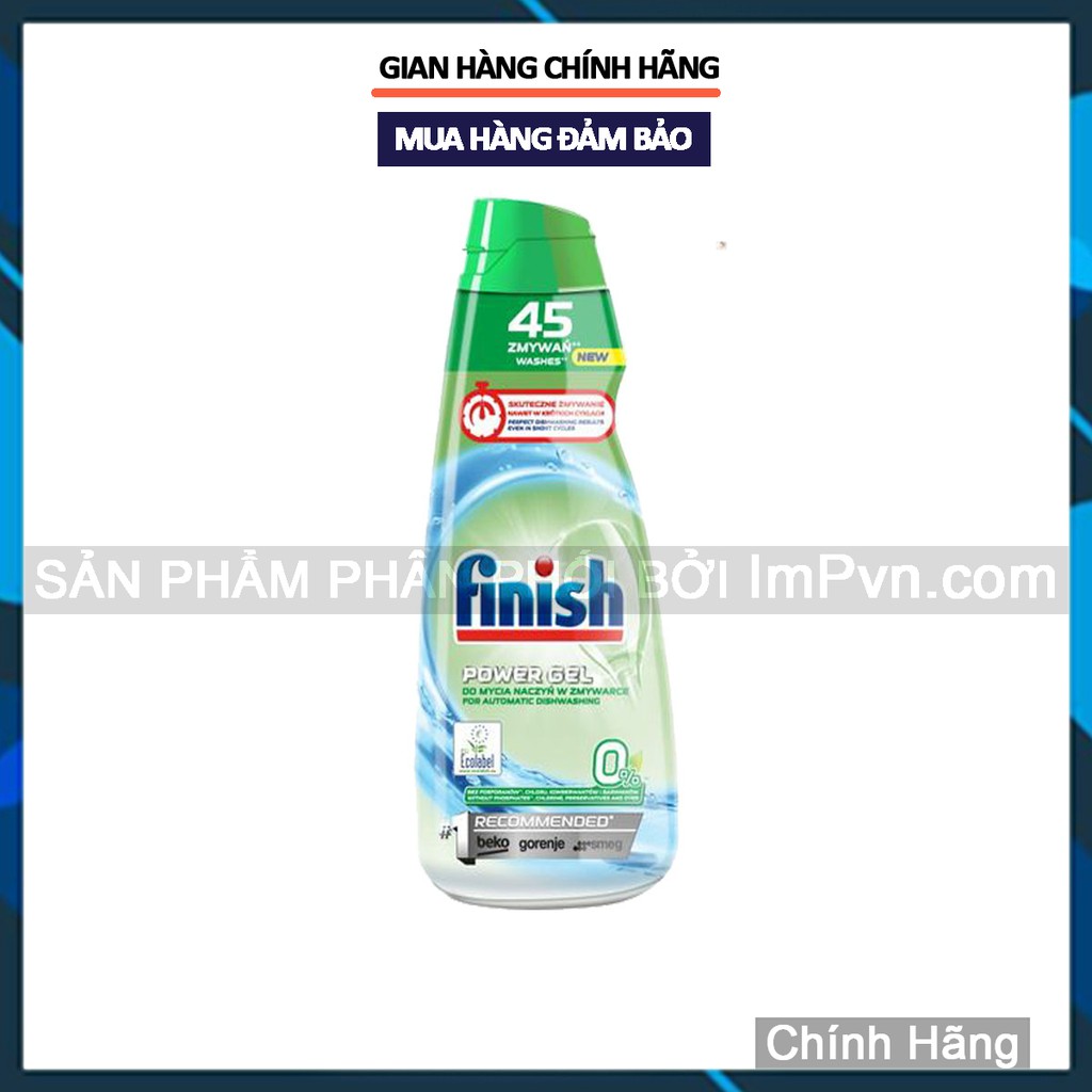 Gel rửa bát Finish Power Eco 0% 900ml