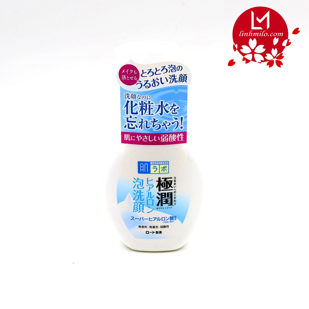 Sữa rửa mặt tạo bọt Hadalabo Gokujyun Nhật Bản 160ml mẫu mới