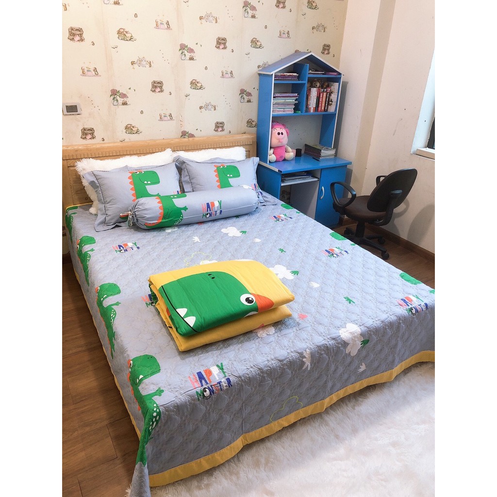 Chăn ga gối cotton 100% họa tiết in 5D sắc nét, chọn bộ ful 5 món , đủ siz 1m6 x 2m , 1m8 x 2m , 2m x 2m2