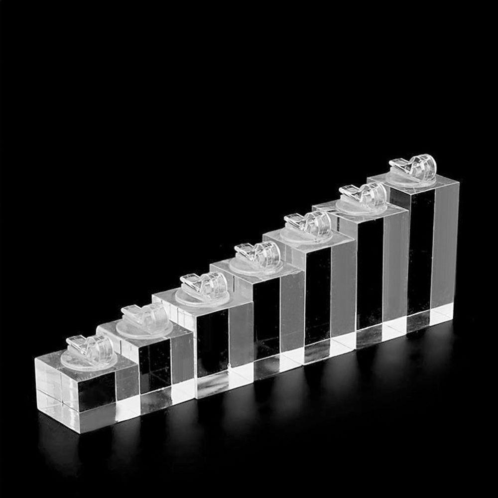 ANEMONE Bộ 7 Giá Đỡ Trưng Bày Ngón Tay Hình Vuông Trong Suốt