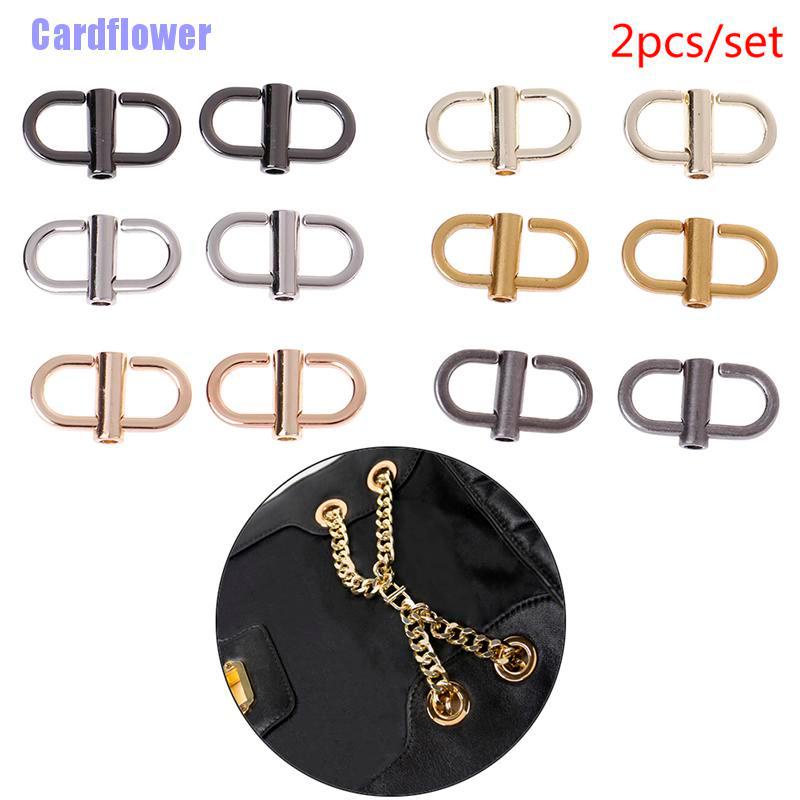 Cardflower  1Pair Adjustable Metal Buckles Chain Strap Bag Shorten Shoulder Bags Aessories