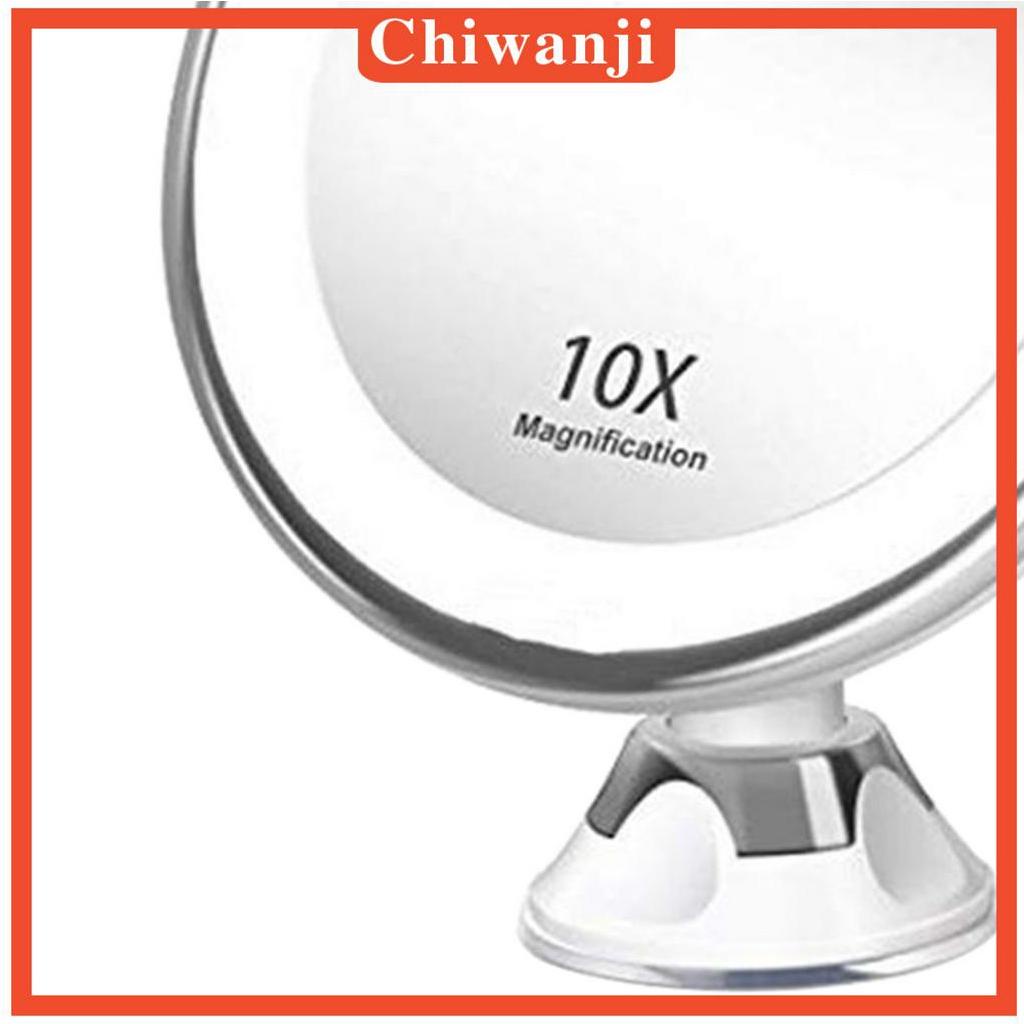 [Hàng mới về] Gương trang điểm phóng to 10 lần tích hợp đèn LED tiện dụng