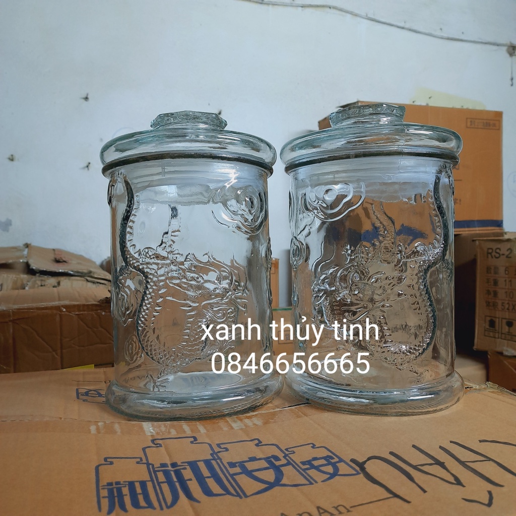 Bình thủy tinh trụ rồng dung tích 6 lít