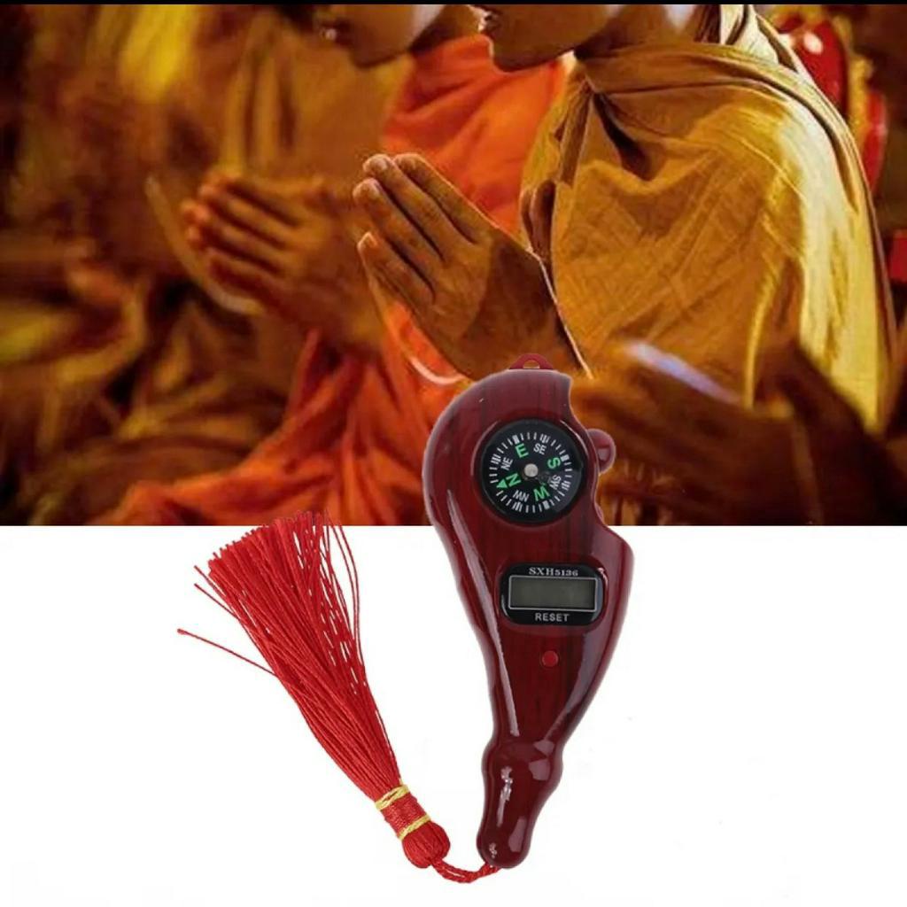 Máy đếm bấm số lần niệm Phật mẫu mới SXH 5136 cực đẹp có la bàn đèn led sáng đẹp dây cầm - Hạt cầu nguyện SXH 5136