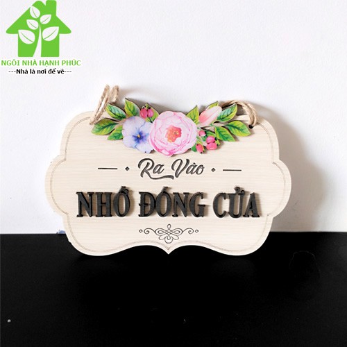 Bảng gỗ decor trang trí nhà cửa  Mẫu BM_065 Chủ đề NHỚ ĐÓNG CỬA