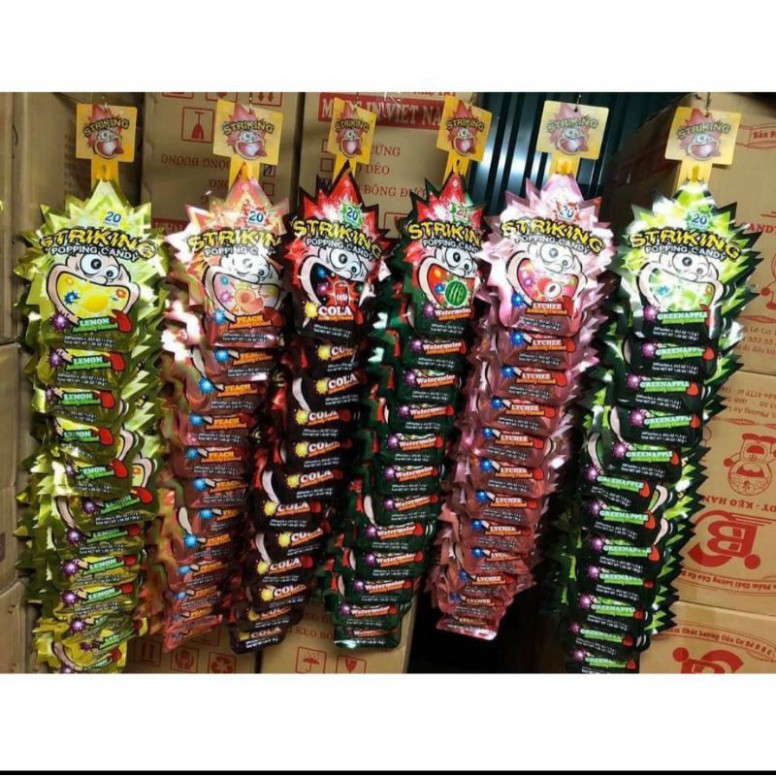 ( có sẵn) Kẹo nổ Striking Popping Candy 20 gói nhỏ